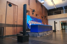 Послематчевая пресс-конференция «Динамо» - «Барселона». DeluxeSound инсталляция в НСК «Олимпийский»